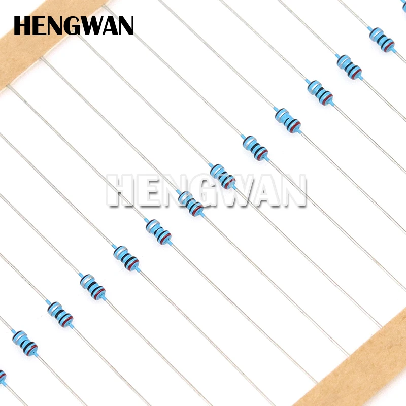 1/4W 1/8W 1/2W 1W 2W 1% Kit Resistor Film logam 130 nilai 0.25W 0.5W Set bermacam-macam resistensi