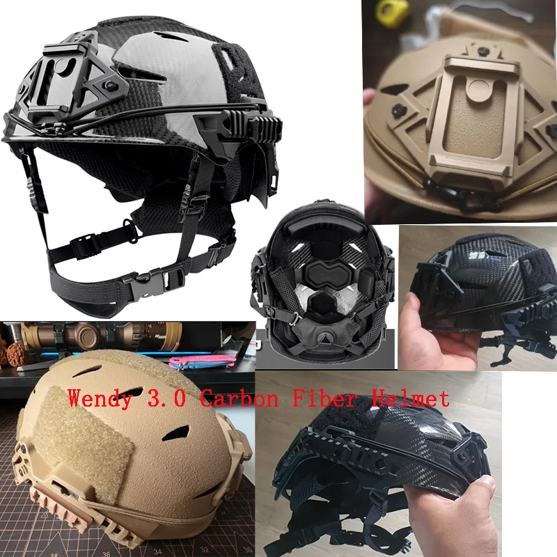 Casco táctico Wendy fibra carbono – Rescate emergencia seguridad - imagen 4