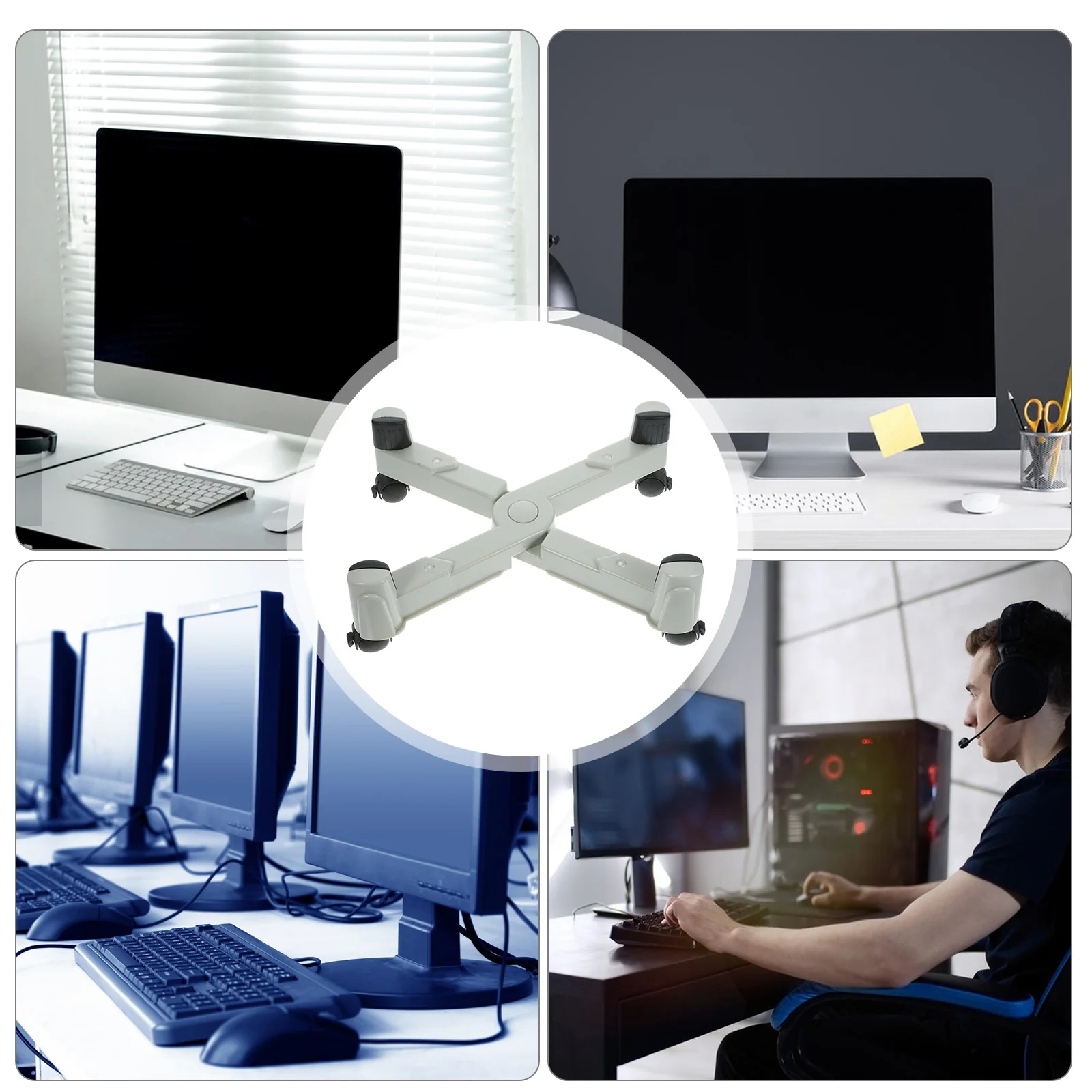 Computer Tower Stand With Wheels Heat Dissipation Design Modern Cpu Holder For Desktop Pc Accessory Mobile Rack Home