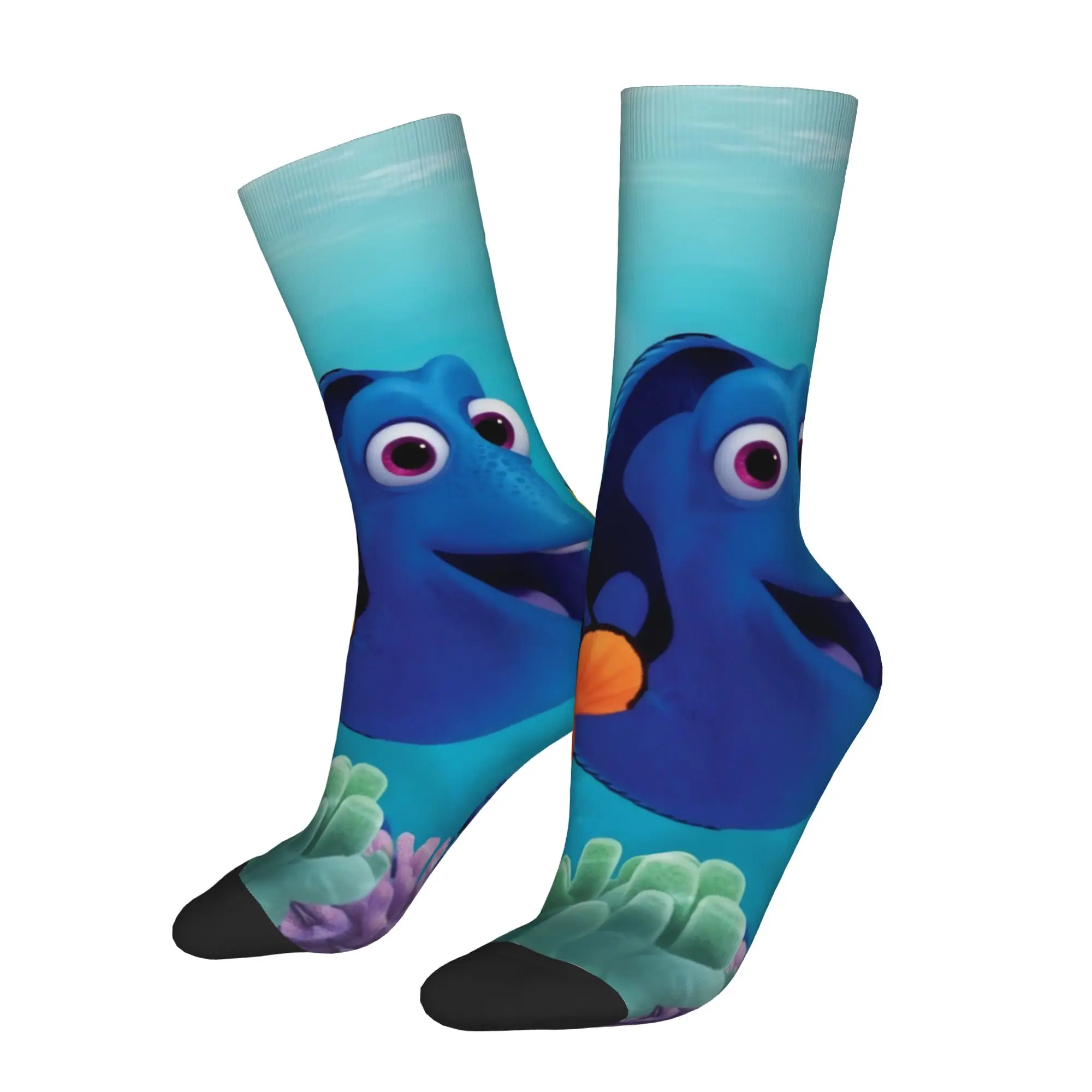 Finding Dorys Nemos Sea Fish Socks Men's Women's Polyester Socks Harajuku Spring Summer Autumn Winter Middle Tube Socks Gift