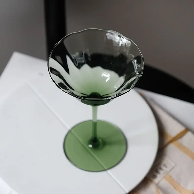 Creatieve groene stijl hoogte kristal champagne glas cocktailglas beker middeleeuwse huis wijnglazen kristalglas