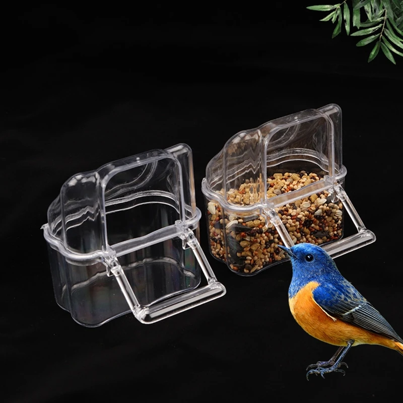 تغذية الطيور ل budgerigar الكناري الببغاء Finches Parakeet البذور الغذاء الحاويات الغذاء الصف البلاستيك سهلة التركيب دائم
