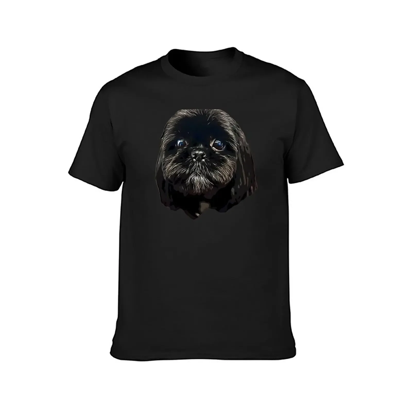 Shih Tzu Black Puppy Dog Face T-Shirt vintage rapper graphic tees custom t shirt t shirts for men pack