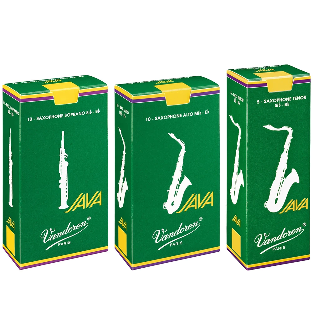 Cañas para saxofón FRANCIA Vandoren, caja verde, dureza java, profesional, Eb, Alto, Barítono, Bb, Tenor Soprano, caña para saxofón