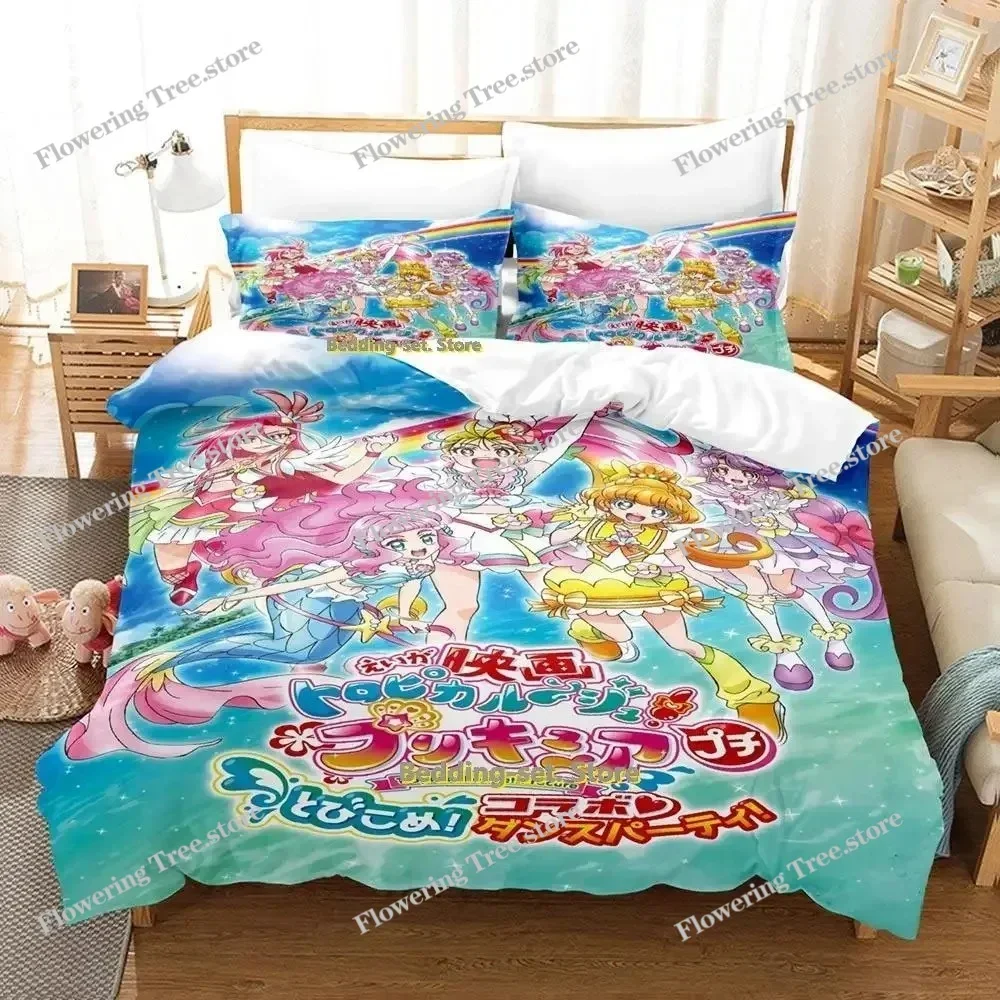 New Pretty Cure Bedding Set Single Twin Full Queen King Size Bed Set Adult Kid Bedroom Duvetcover Sets Anime parure de lit Bed