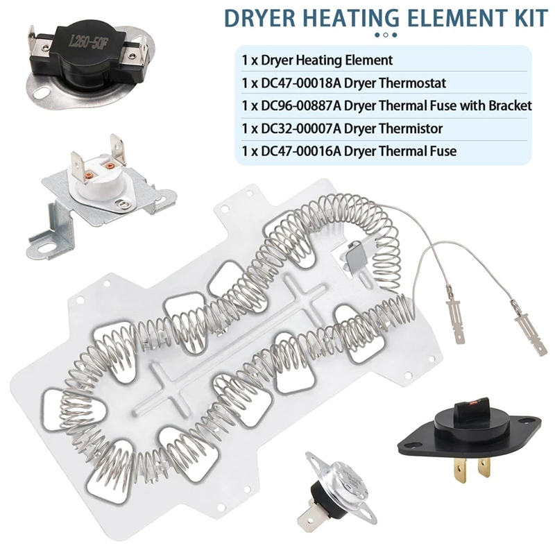 ชุดองค์ประกอบความร้อนสำหรับเครื่องอบผ้า ใช้แทนรุ่น DVE45N5300W/A3 DVE45N5300V/A3 DVE45T3400V/A3 DVE50M7450P/A3 DVE45N5300F-A69M