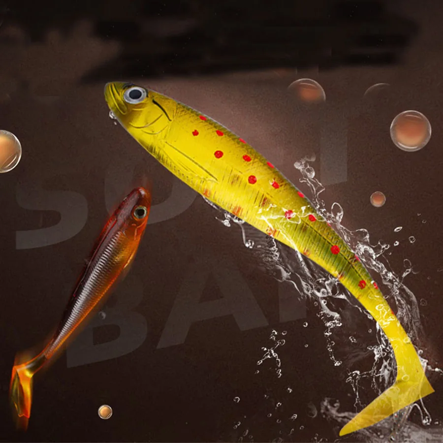 

T-Tail Swimbait Silicone Soft Worm Bait 9cm 5g Artificial Lure Wobbler For Sea or Freshwater Fishing Tackle