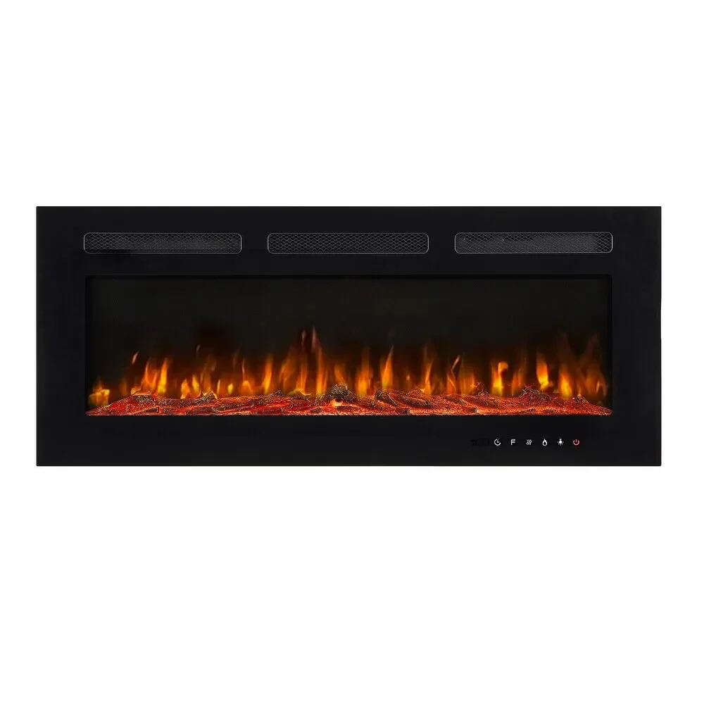 OEM 60 Inch Modern Smart Electric Fireplace Built In Wall Mounted Fireplaces for Living Room