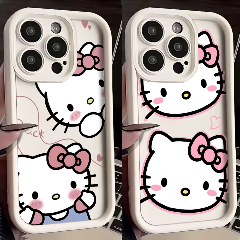 

Cute H-Hello Kitty Phone Case for iPhone 17 16e 16 15 14 13 12 11 Air Pro Max Mini XR XS X 7 8 6 6s Plus Soft TPU Back Cover