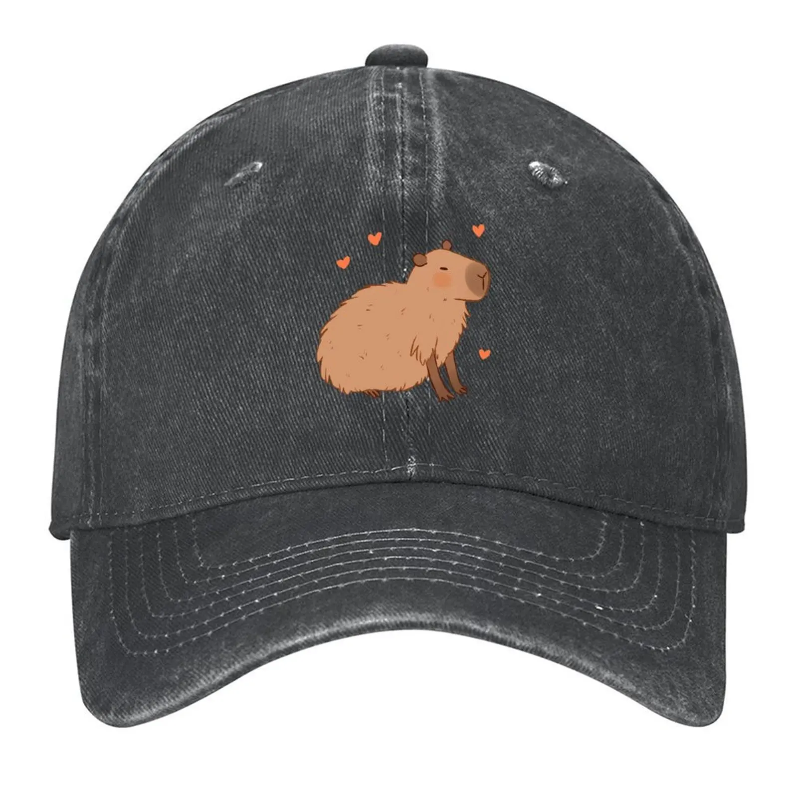 

Capybara cute illustration - Nice Capybara baby green Baseball Cap Bobble Hat Trucker Hat Unique hats sun caps Women's Men's