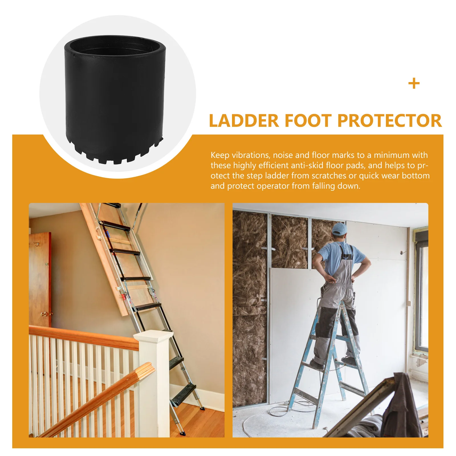 4pcs Feet Covers Rubber Ladder Pads Non-Slip For Extension Telescoping Step Ladders Replacement Parts Ladder Floor Protection