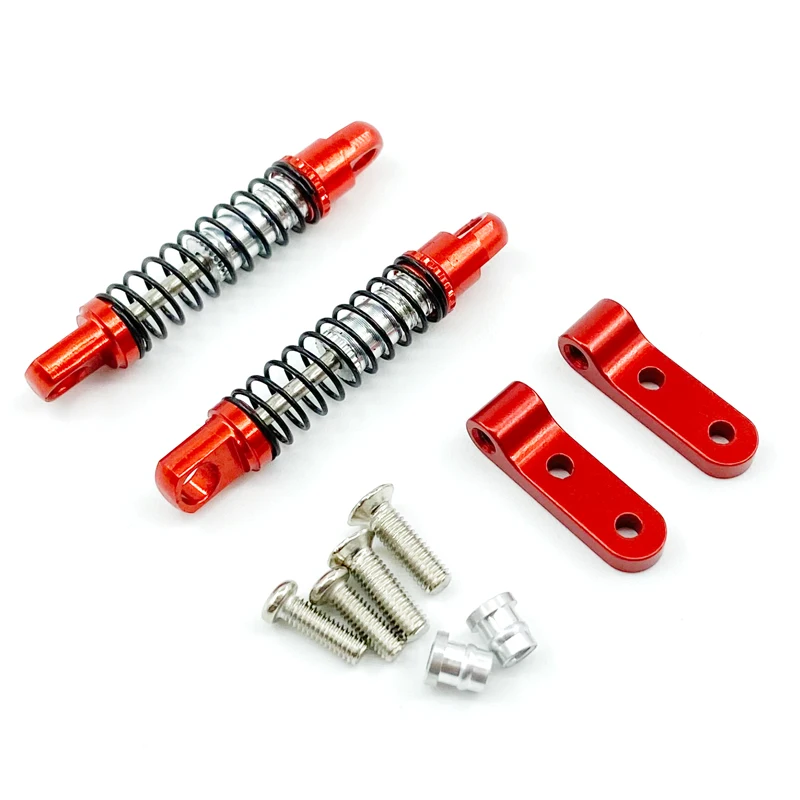 Amortecedor dianteiro e traseiro de metal, Amortecedor com assento fixo, Atualizações peças para WPL D12 RC Car, Acessórios de reposição