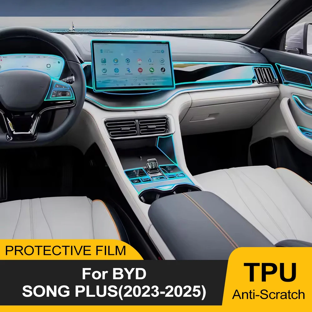 Película transparente de TPU antiarañazos para coche, pantalla de instrumento Nav precortada LHD RHD para BYD Seal U/Sealion 6/Song Plus DM-i EV 2021-2025