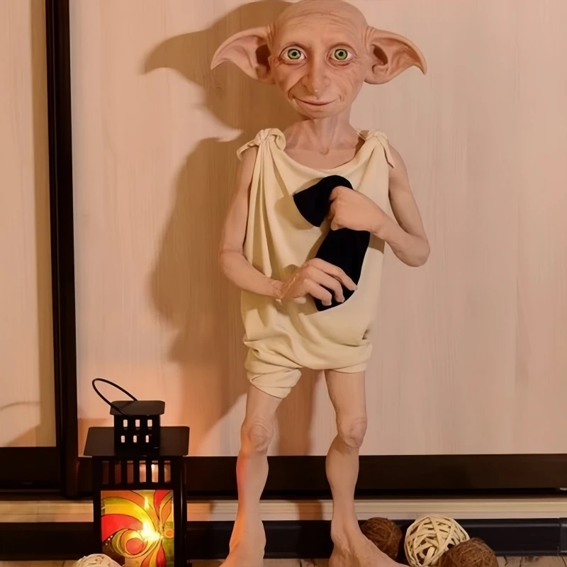 Hot 16cm Halloween Elf Statue Harryed Magic World Dobby Elf Sculpture Figure Resin Ornaments Collectible Model Kids Toys Gift