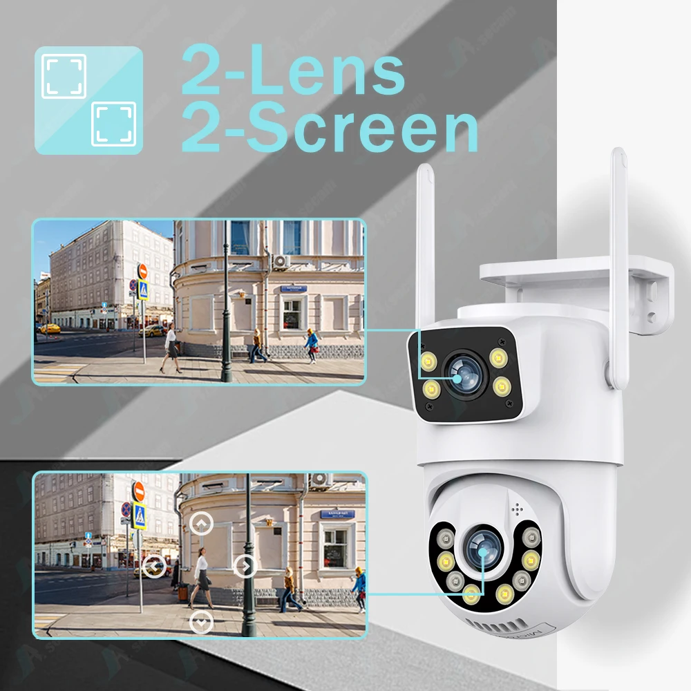 4K 8MP PTZ Camera Seguranca Wifi Security Camera Dual Lens Auto Tracking Wireless CCTV Surveillance Camera IPC360 Home