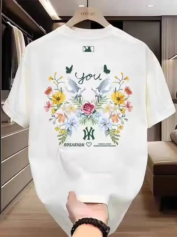 

2025 summer cotton all-matching parent-child T-shirt cartoon print family set for a family of four