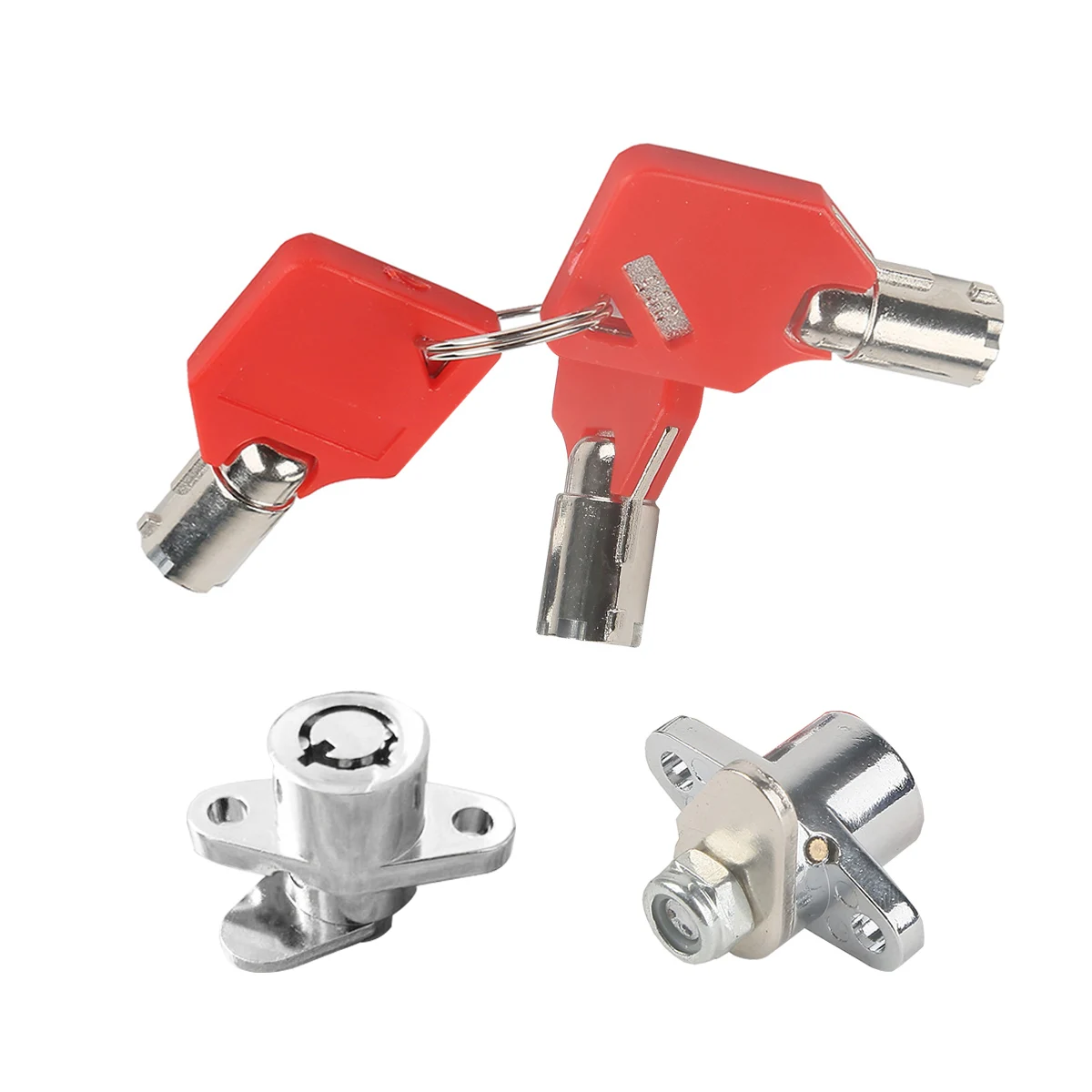 3 Keys Hard Saddlebag Saddle Bag Lock Set Fit Harley Touring Electra Glide+Road Glide+Street Glide+Road King 1993-2013 Red Keys