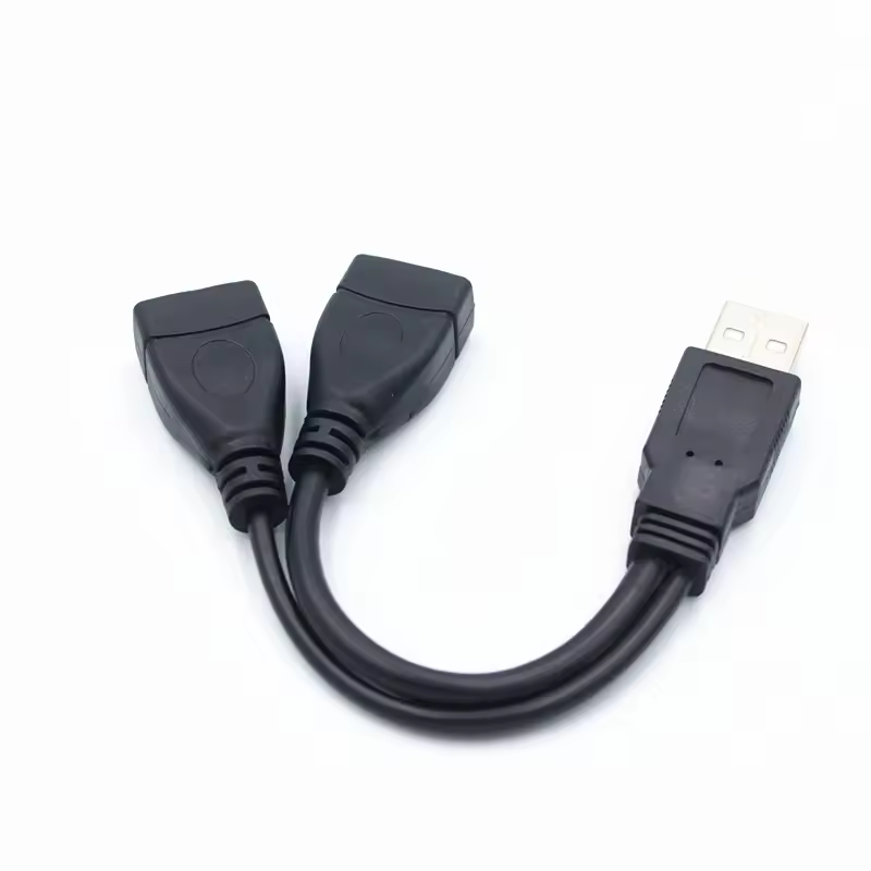 1 Male Plug To 2 Female Socket USB 2.0 Extension Line Data Cable Power Adapter Converter Splitter USB 2.0 Cable 15/30cm - Image 2