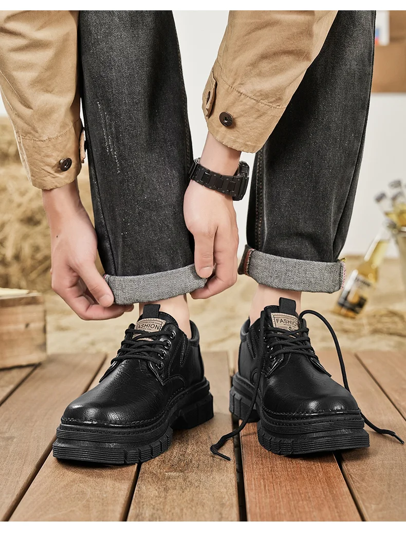 Herren-Freizeitschuhe, Vier-Jahreszeiten-Handarbeit, bequeme Outdoor-Arbeitsschuhe, modische Joker-Jugend-Trendschuhe, Business-Party-Lederschuhe – Detail 15
