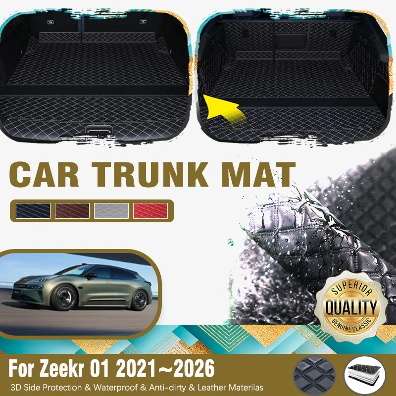 

Car Trunk Mats For Zeekr 001 2021 2022 2023 2024 2025 2026 Dustproof Pads Cargo Covers Leather Carpets Auto Interior Accessories