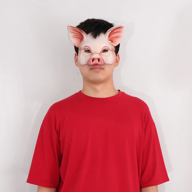 1pc Ball Mask Pig Half Face Party Mask for Halloween Festival Stage Performance