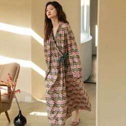 Nightgowns Bathrobes Women's Clothing Homewear Spring Autumn Thin Korea Simple Comfort Casual Fashion Breathable Loose Fit Large