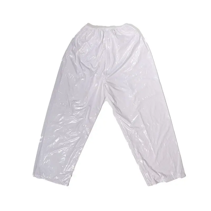 Man's TPU Plastic Waterproof Rainproof Elastic Waist Long Pants Trousers Loepard Designer Suit Weight (35kg - 110kg)