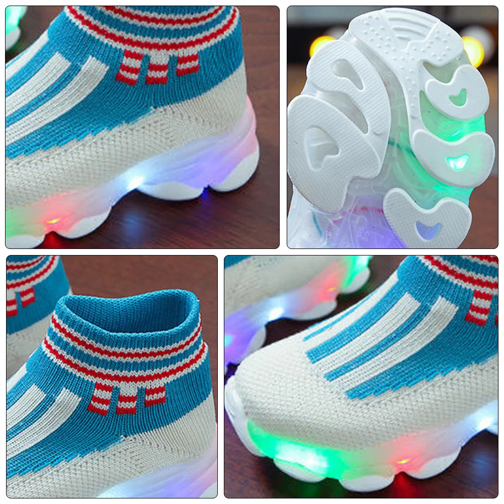 1 Pasang Sepatu Sneakers Anak dengan Lampu LED, Jaring Bernapas, Sol Anti Selip, Sepatu Olahraga Menyala untuk Anak Laki-laki dan Perempuan, Sepatu Menyala untuk Anak Laki-laki