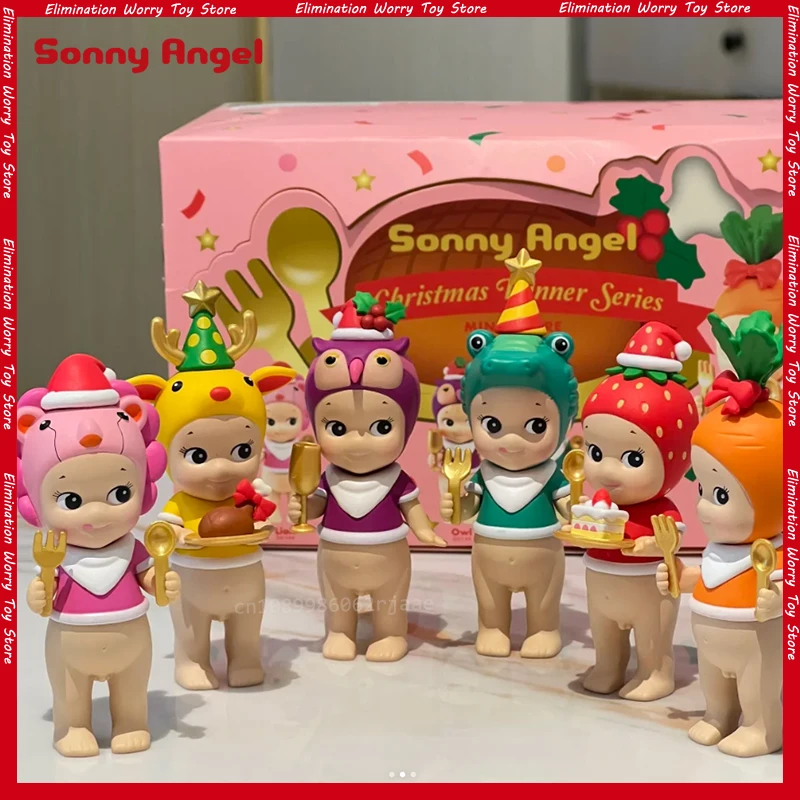 2024 Hot Original Sonny Angel Christmas Dinner Series Blind Boxes Kawaii Angel Figure Mystery Suprised Boxes Xmas Gifts For Kids