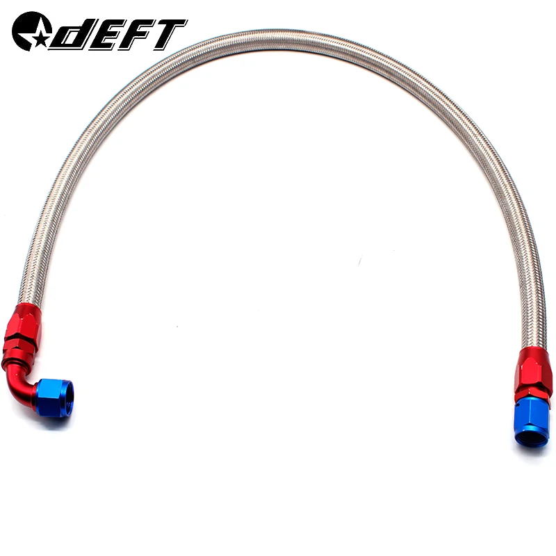 DEFT  AN10 1M/1.2M Stainless Steel Brained Oil Hose Line Hose Tube With 0Degree 90Degree Swivel Hose End Fitting Installed