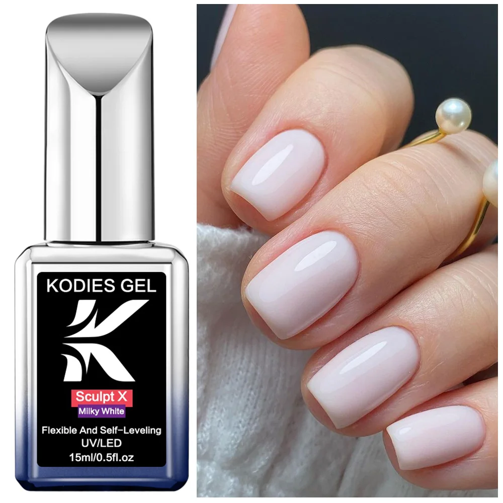 كوديس جل منشئ جل الأظافر في زجاجة حليبي أبيض نحت الأشعة فوق البنفسجية طلاء الأظافر تمديد مانيكير هلام اللون البناء Gellak الفن