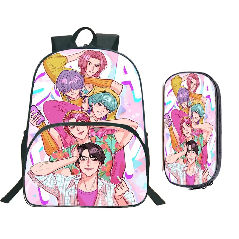 

2 шт. KPop Demon Hunters, рюкзаки большой емкости, чехол для ручек, детский рюкзак для забавных игр, ткань Оксфорд, дышащая и износостойкая сумка