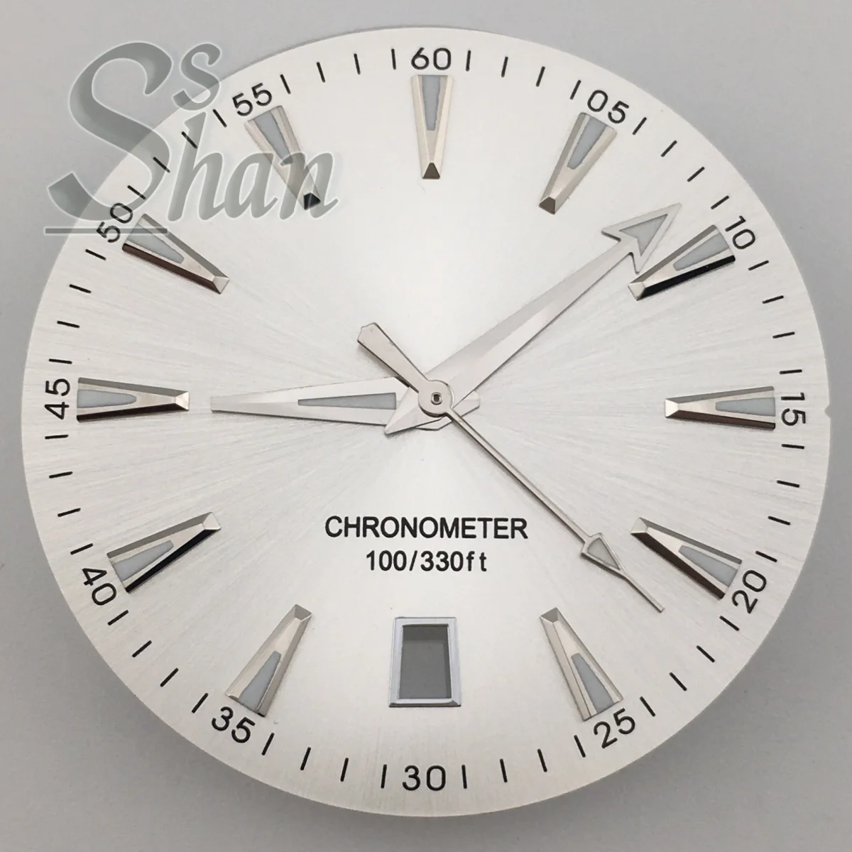 33mm Dial & Watch Hands Green Luminous Date Window at 6 O’Clock Replacement Men’s Watch Parts Compatible with NH35 Movement