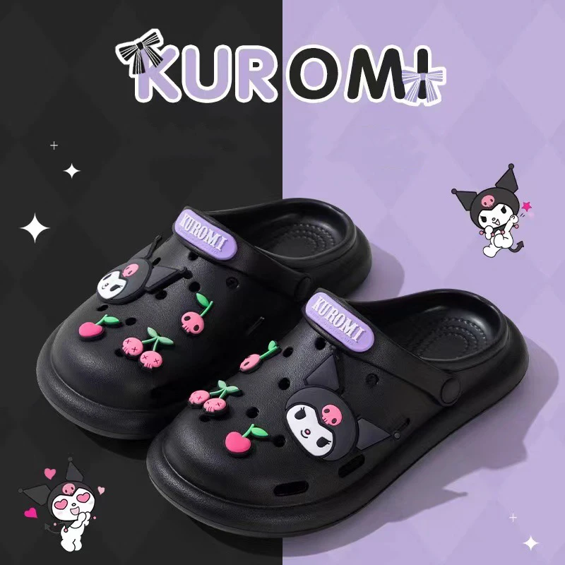 Cinnamoroll Hole Shoes Sanrio Hello Kitty Kuromi Indoor Thick-Bottomed Shit Feeling Eva Baotou Shoes pantofole estive durevoli novità