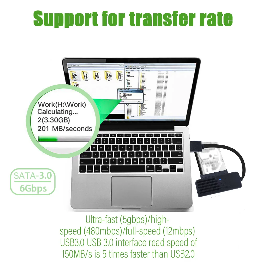 Para 2.5 Polegada HDD SDD Disco Rígido SATA 3 Adaptador SATA para USB 3.0 Adaptador Tipo C para SATA III Cabo 5Gbps Data Transmission Cord