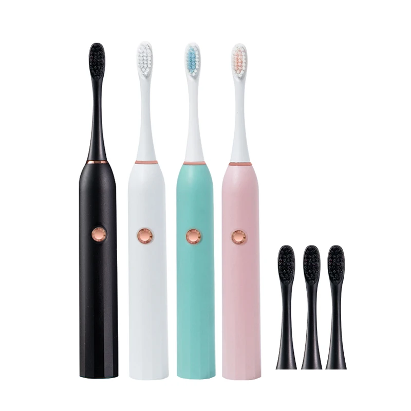 Electric Toothbrush Adult Non-rechargeable Soft Hair Automatic Waterproof Oral Hygiene Tooth Brushes with Replacement Heads Set