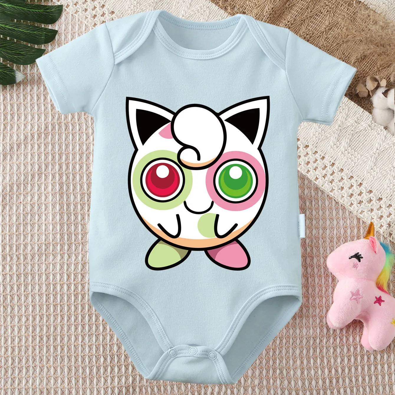 

Комбинезон из чистого хлопка Pokemon, изысканный милый комбинезон Jigglypuff, удобный комбинезон для детской одежды для новорожденных от 0 до 12 месяцев