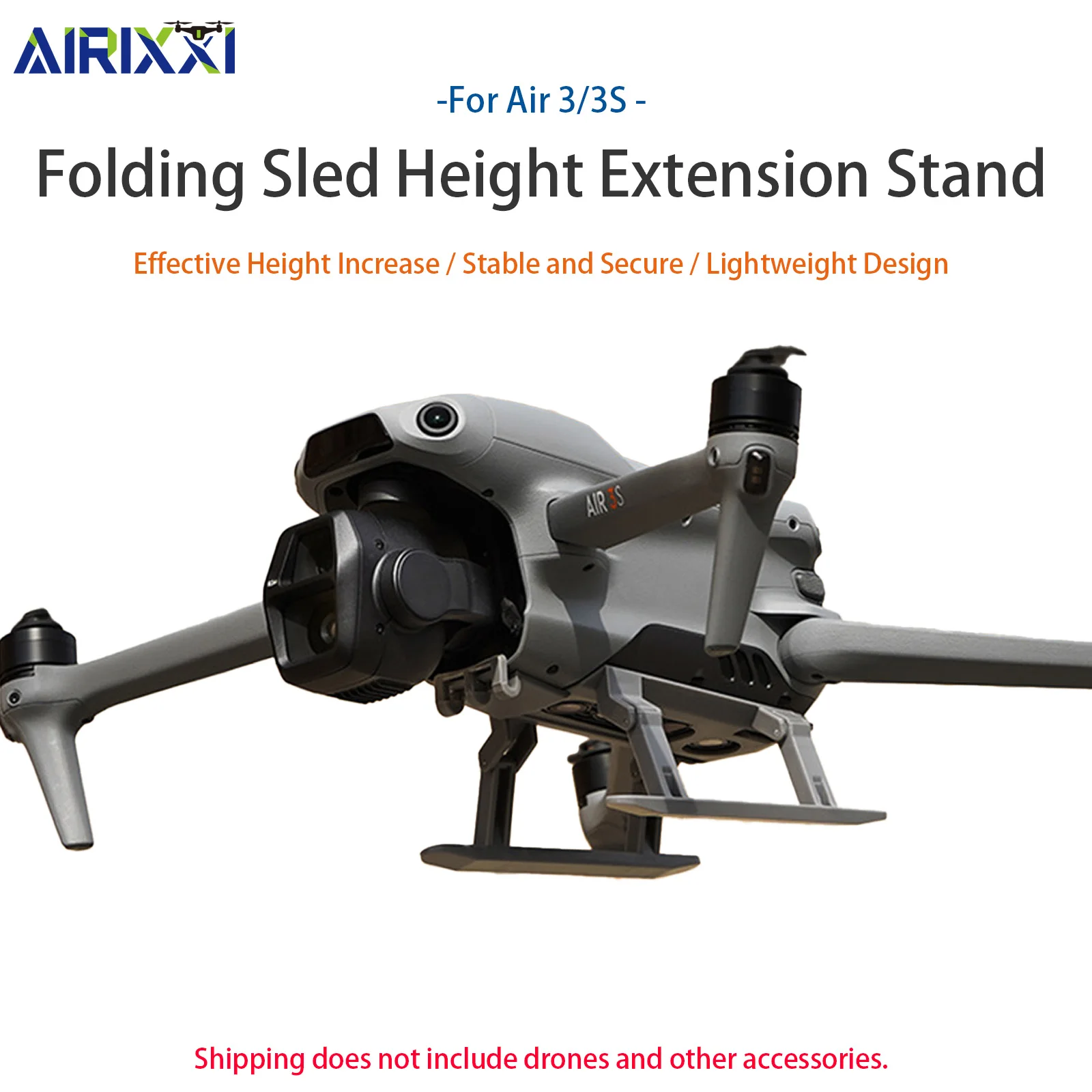 AIRIXXI Składane Podwyższone Nogi Podwozia do DJI Mavic Air 3/3S, Statyw, Akcesorium do Drona, ABS+PC, Lekki, Stabilny Stojak