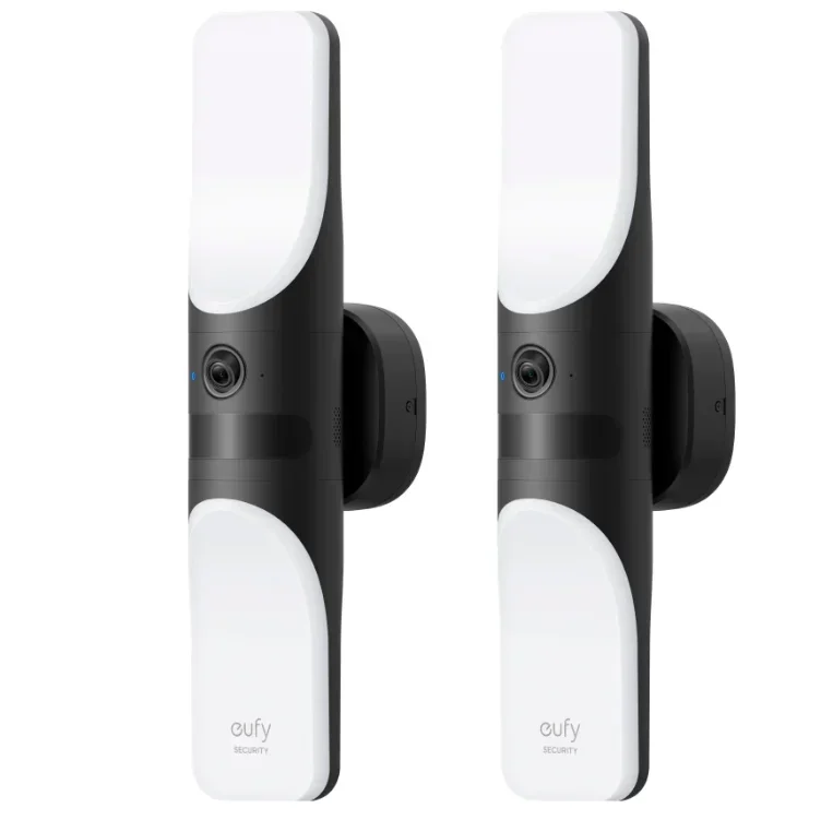 eufy Security S100 Caméra murale filaire, caméra de sécurité extérieure, caméra 2K avec lumière de 1200 lumens, vision nocturne couleur