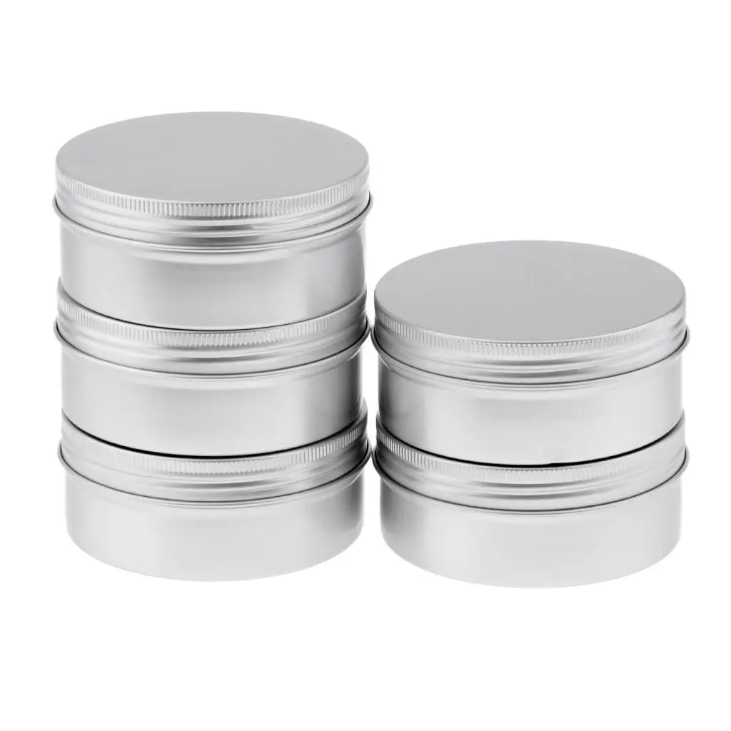 

5Pcs 250ml Aluminum Cosmetic Jar Cream Empty Bottle Containers Jars Pill Box