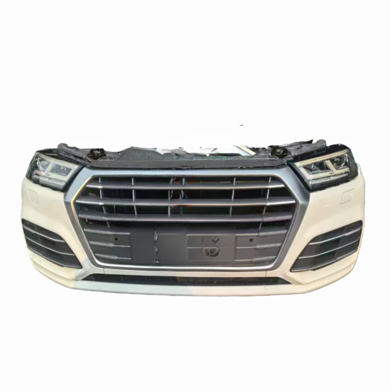 

Комплект переднего бампера для Audi Q5 2016-2019 с радиатором и фарами, пластиковый, на болтах, гарантия 1 год