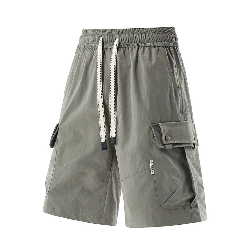 Summer New Fashion Trendy Outdoor Sports Ice Silk Breathable Cargo Shorts Men's Casual Loose Plus Size High Quality Shorts