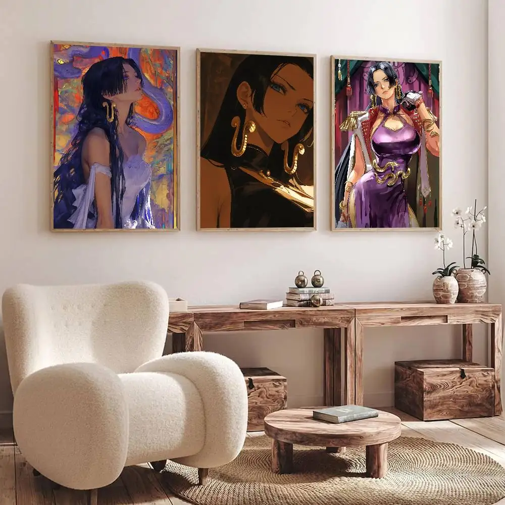 One Art Anime P-PieceS Boa H-Hancock Manga Poster Self Adhesive Waterproof Ideal For Living Room Bedroom Bar Decoration