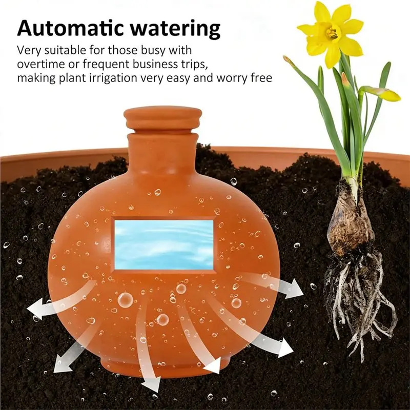 A96K-Continuous Watering System Indoor Outdoor Vegetation Red Clay Pot