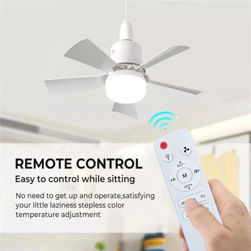 Infrared Remote Control Stepless Dimmer LED Fan Lamp Living Ceiling Room for Light Wireless