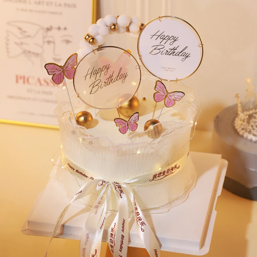 

66Pcs Cake Butterflies Inserts Decorative DIY Ornaments for Desserts Butterflies Cake Inserts Dessert Topper Decors