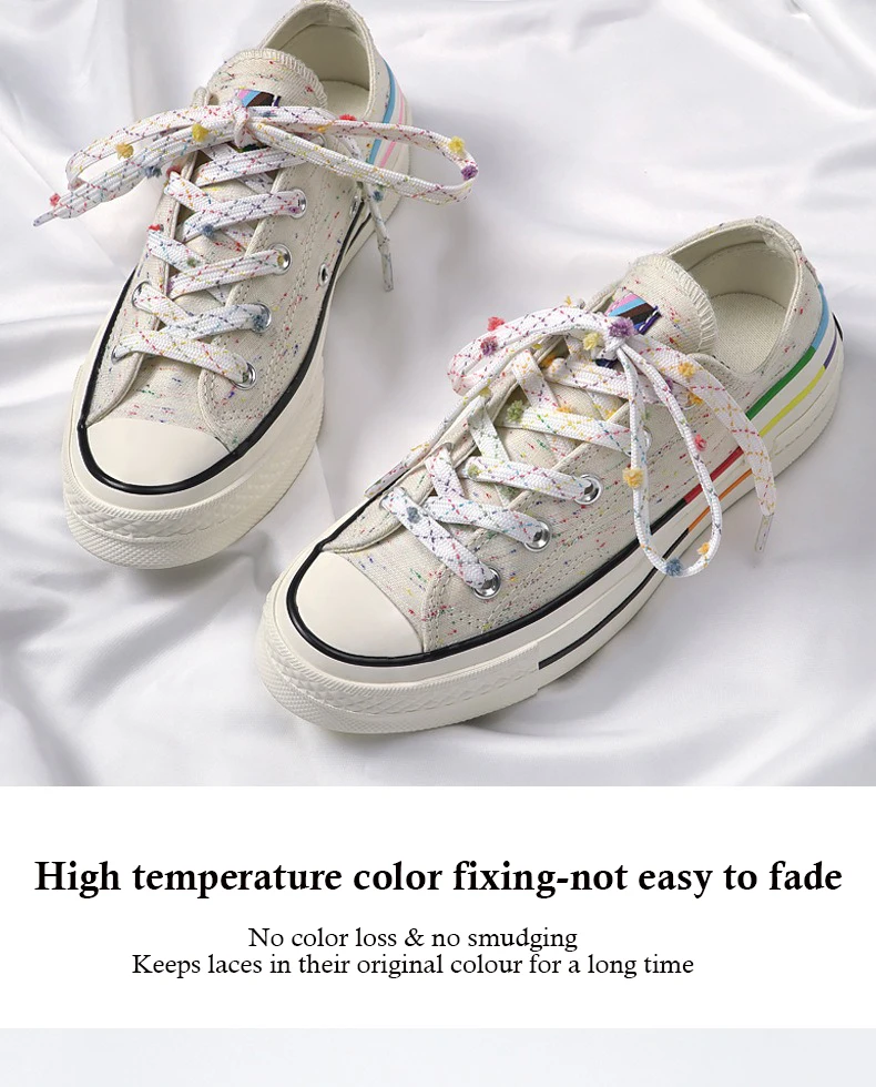 Neue runde Regenbogen-Haarball-Schnürsenkel für Schuhe, flache Schnürsenkel, bunte Dopamin-Schnürsenkel für Sneaker, passend für Damen und Herren, 1 Paar – Detail 5