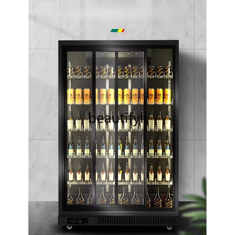 

Display Cabinet Freezer Commercial Sliding Door Left and Right Sliding Door Glass Door Refrigerated Beverage Cabinet