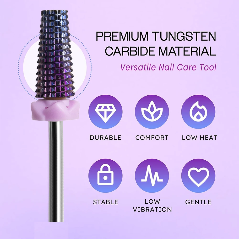 1pc or 2pcs tungsten carbide nail drill bits, 3/32” shank, bidirectional rotation, for quick removal of acrylic/hard gel