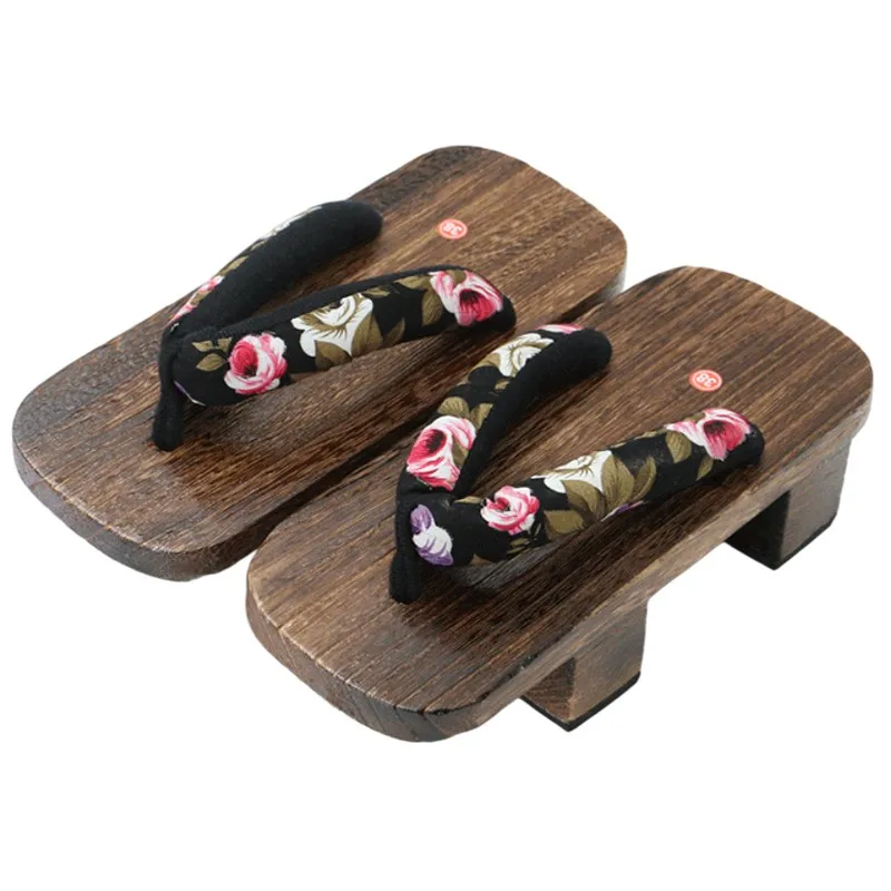 Women Men Japanese Kimono Shoes Cosplay Costume Clogs Women Slippers Traditional Wooden Samurai Flip Flop Oriental Slippers